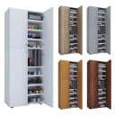 VCM Schuhschrank Lona 9 Holz 4 Türen 9 Fächer Braun Grau Bild 1