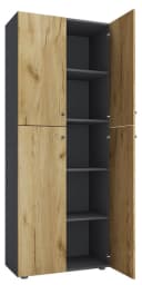 VCM Aktenschrank Lona 5fach Anthrazit Honig-Eiche Bild 2