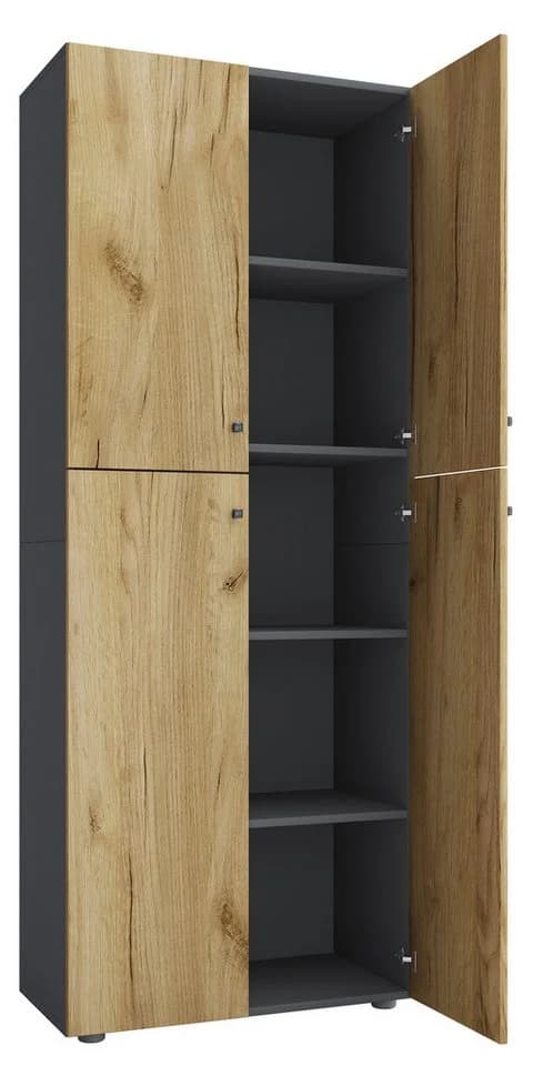 VCM Aktenschrank Lona 5fach Anthrazit Honig-Eiche - Bild 2