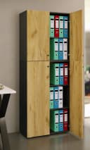 VCM Aktenschrank Lona 5fach Anthrazit Honig-Eiche Bild 4