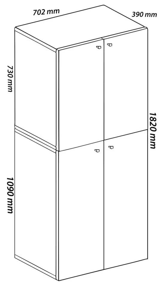 VCM Aktenschrank Lona 5fach Anthrazit Honig-Eiche - Bild 5