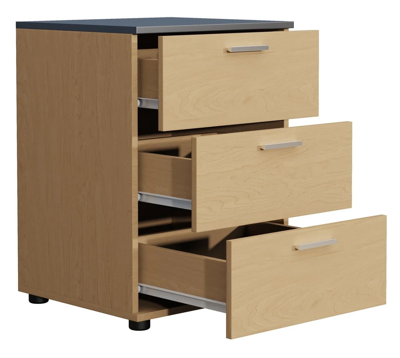 VCM Nachttisch Testalo mit 3 Schubladen Honig-Eiche Anthrazit - Bild 2