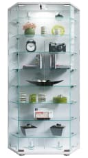 VCM Glasvitrine Cenila XL Weiß mit 8 Glasböden Bild 2