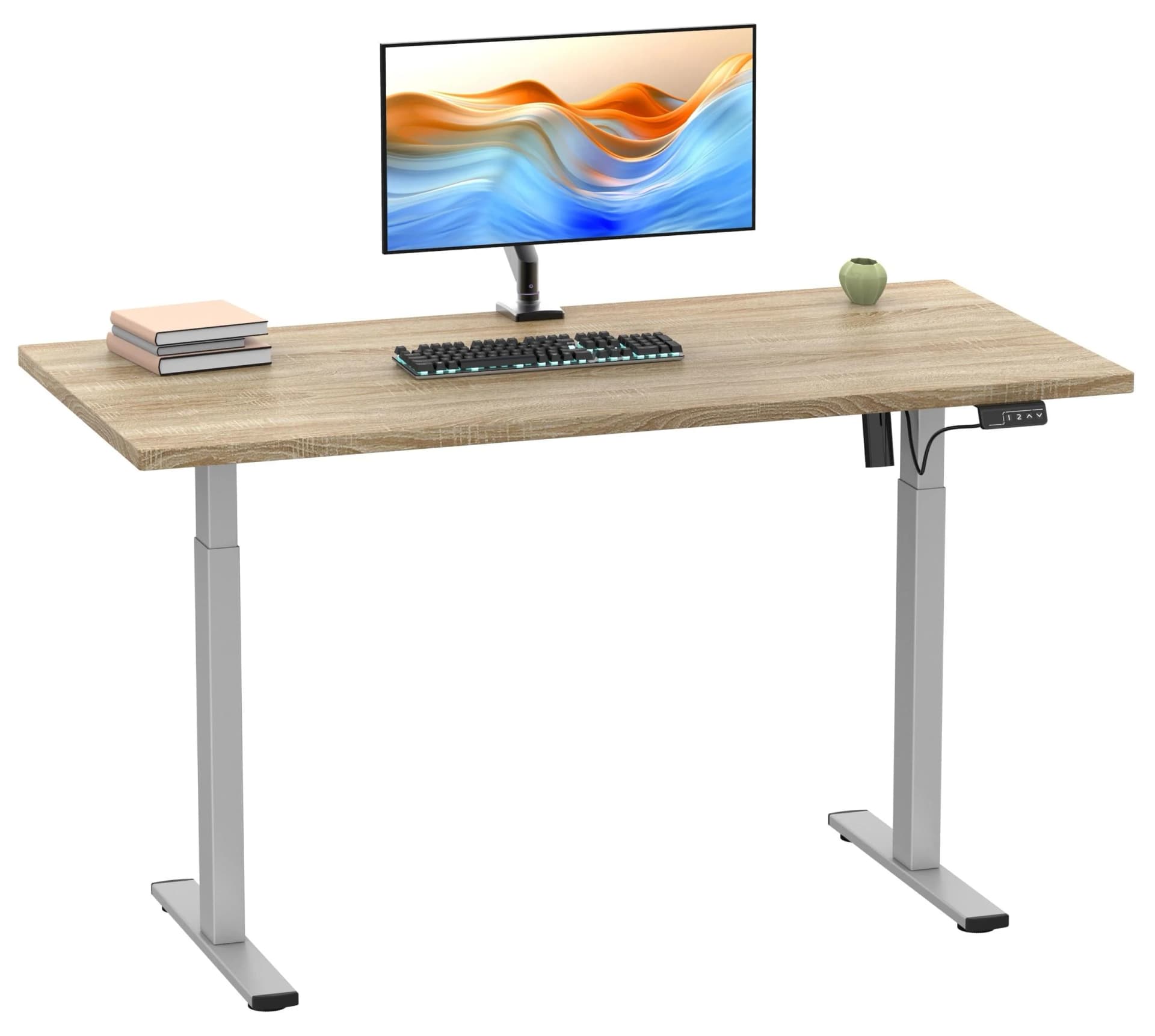 VCM Elektrisch Höhenverstellbarer Schreibtisch 110x80 cm - Bild 2