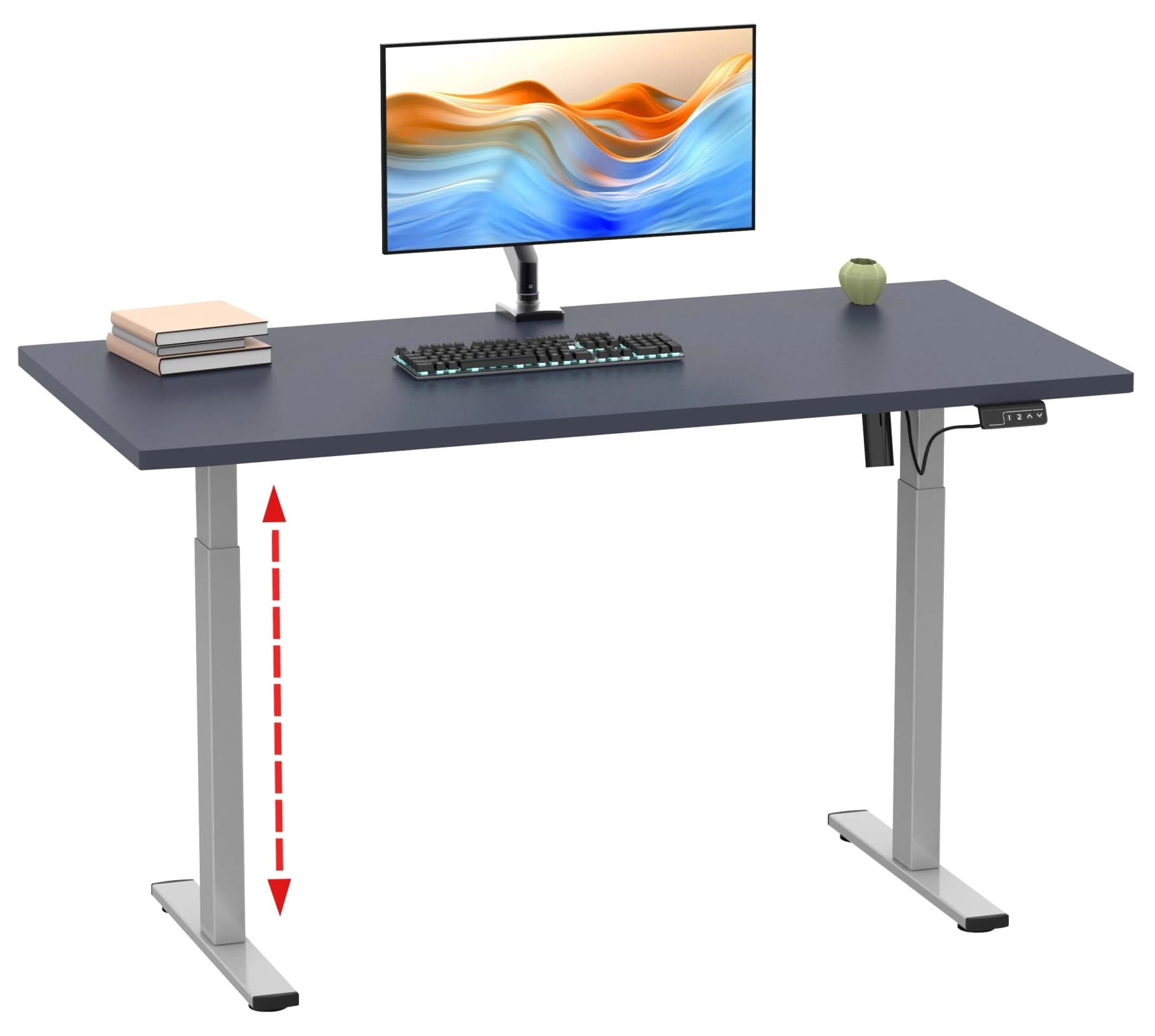 VCM Elektrisch Höhenverstellbarer Schreibtisch 140x80 cm - Bild 2