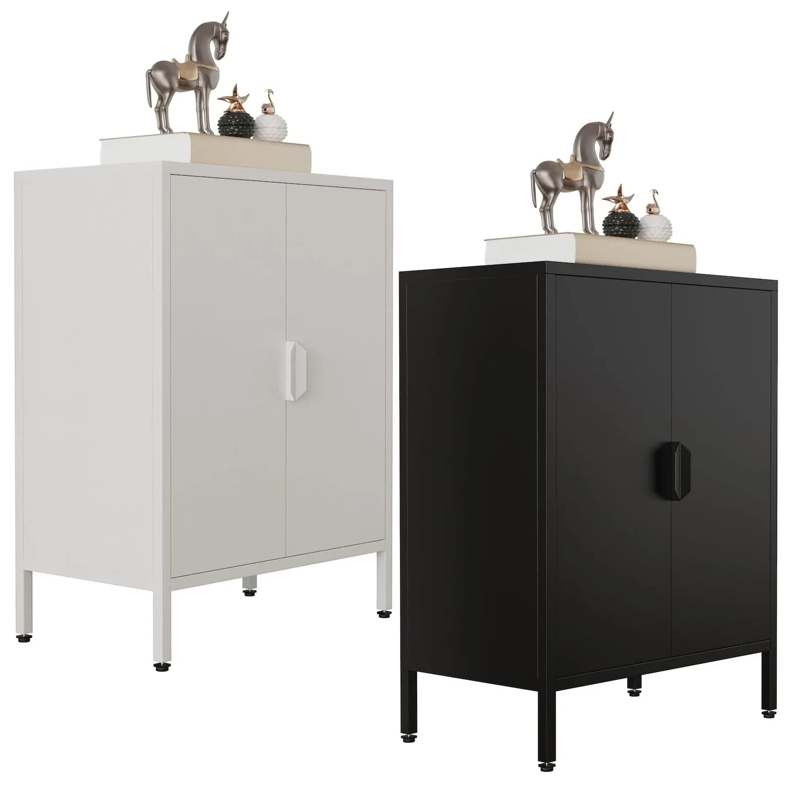 VCM Stahl Kommode Flokas S Weiß Industrial Style