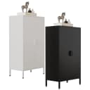 VCM Stahl Kommode Sideboard Flokas M Weiß mit Drehtüren Bild 1