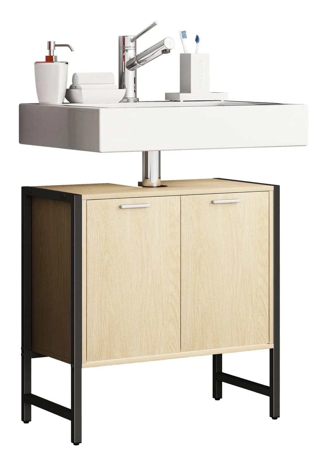 VCM Waschtischunterschrank Edino 60cm Braun Honig-Eiche - Bild 3