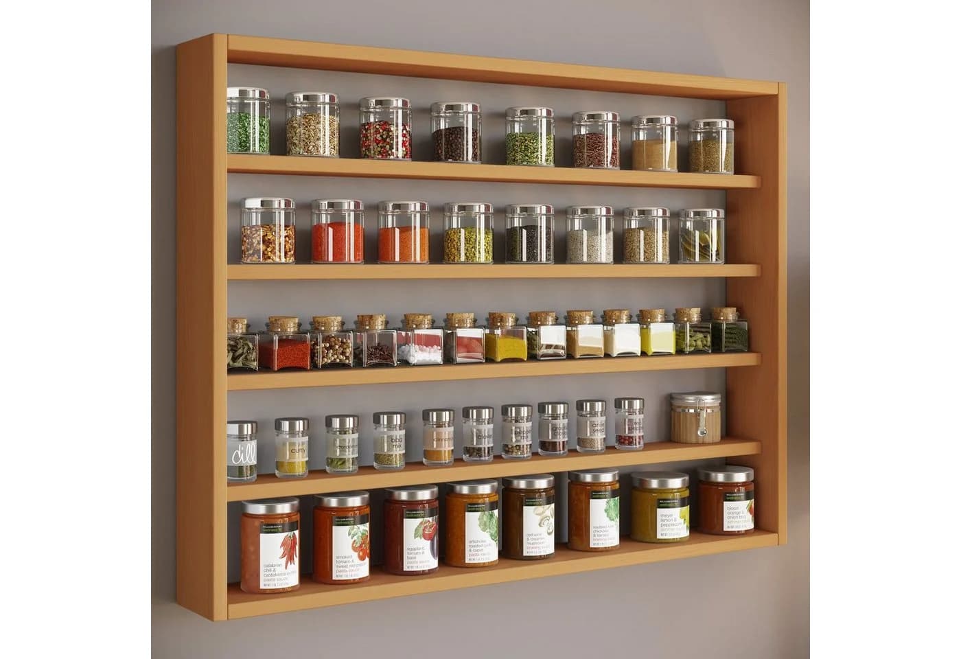 VCM Esaldi L Hängeschrank Holz Wandregal Küche Braun - Bild 4