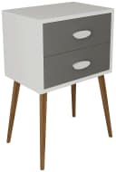 VCM Nachttisch Singol XXL mit 2 Schubladen Retro Design Weiß Anthrazit Bild 1