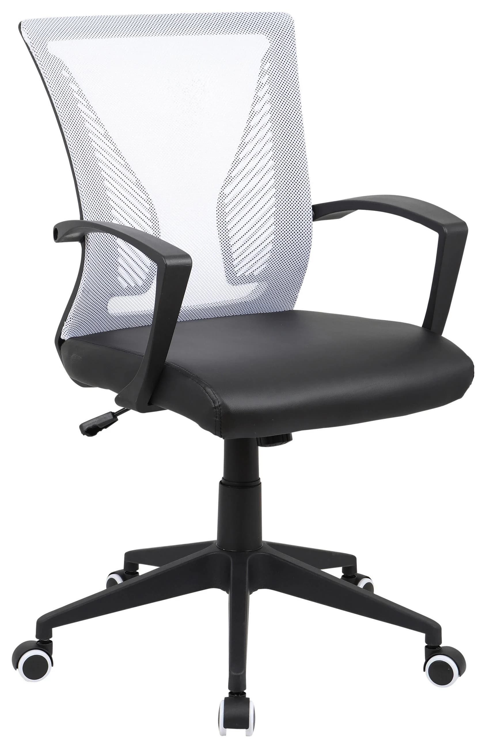 VCM Bürostuhl Offilo PU Ergonomisch Höhenverstellbar Schwarz/Weiß - Bild 2