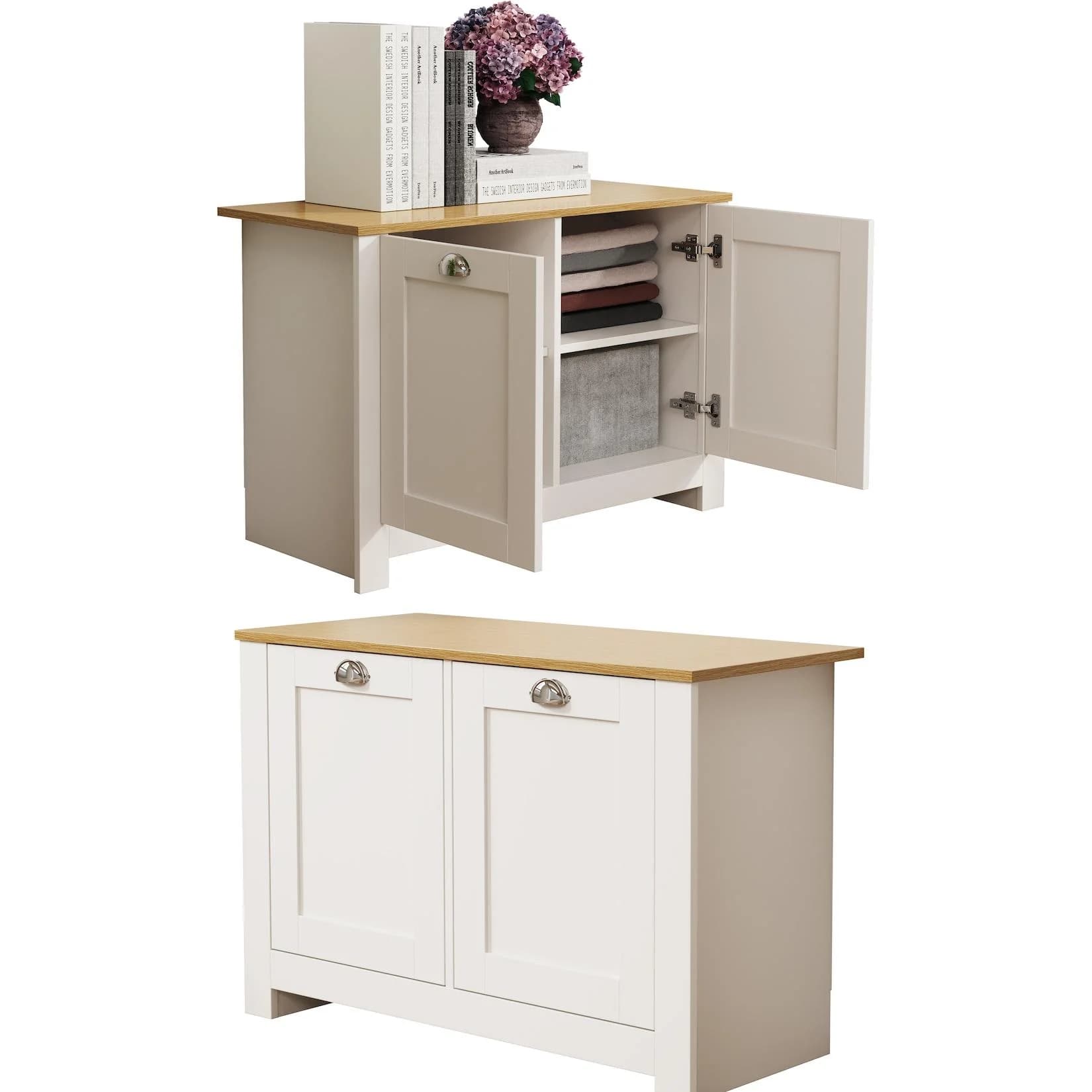 VCM Holz Kommode Sideboard Balusa M mit Drehtüren