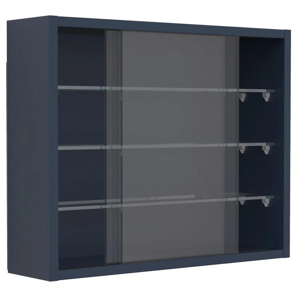 Mid.you Hängevitrine Drivalo Anthrazit Glas Holzwerkstoff 3 Fächer Schiebetür