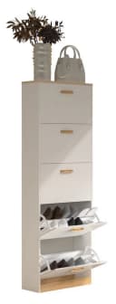 VCM Schuhschrank Halom XL Weiß 5 Fächer Holz Bild 3