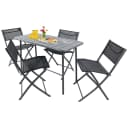 VCM 5-tlg. Bistroset Sumila Schwarz Metall & Textilene Bild 1