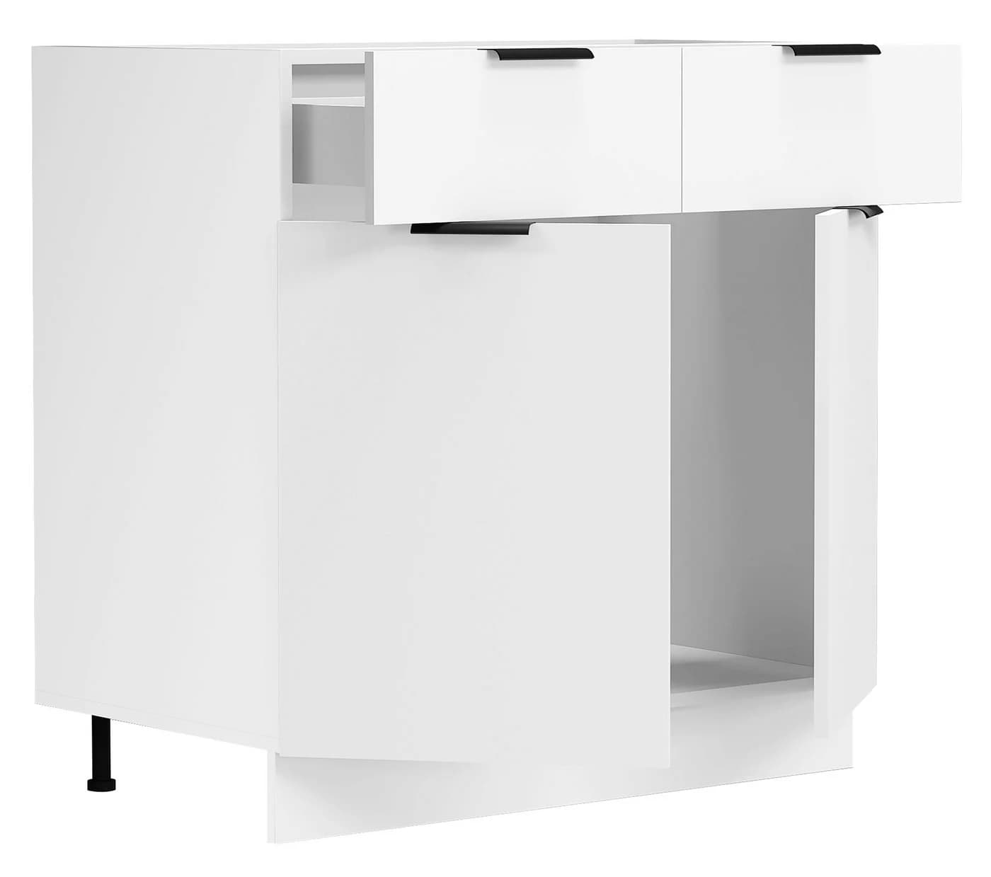 VCM Küchenschrank Weiß 80 cm mit Schubladen und Türen - Bild 2
