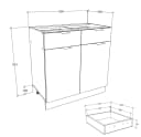 VCM Küchenschrank Weiß 80 cm mit Schubladen und Türen Bild 4