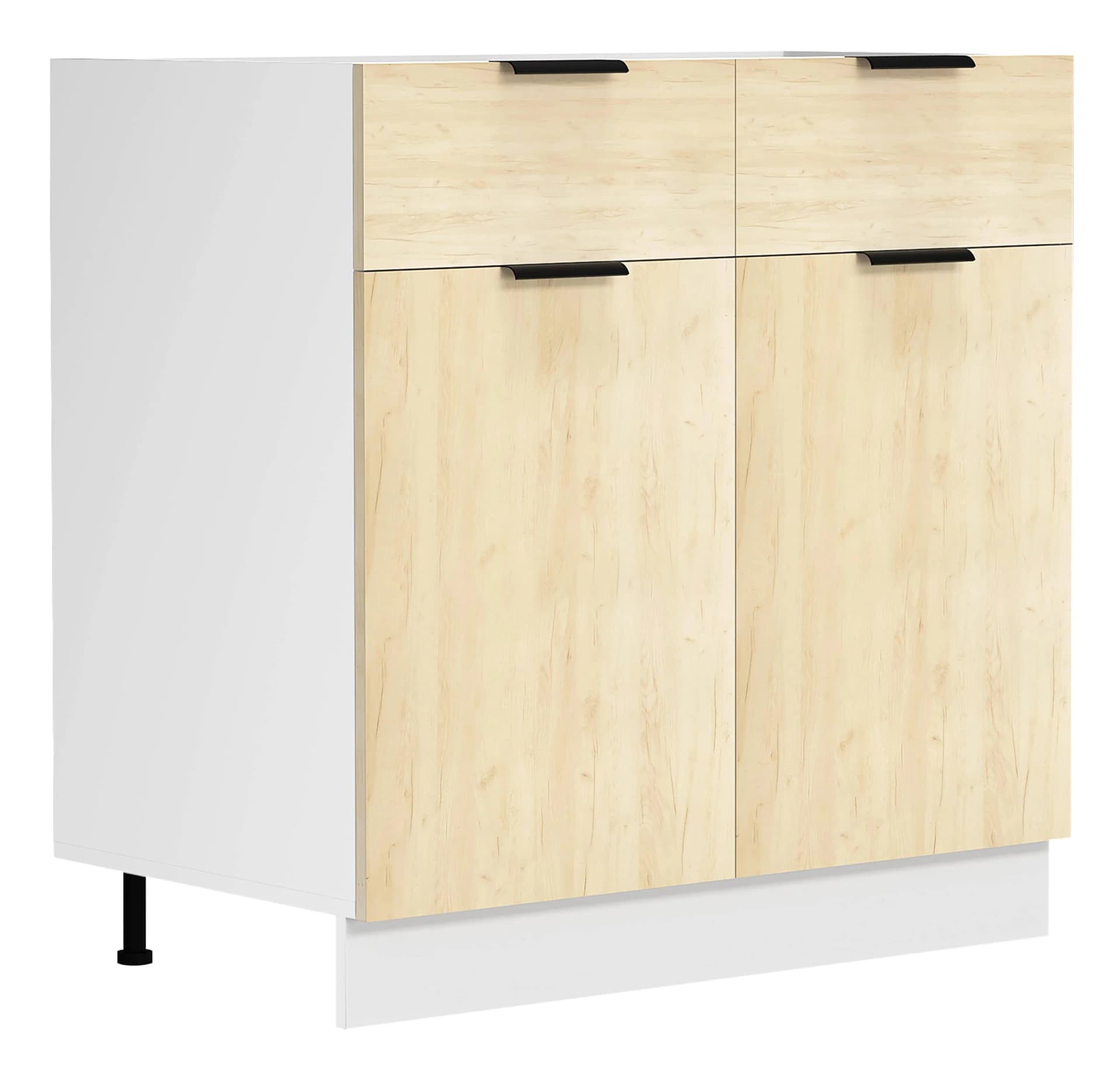 VCM Küchenschrank Fasola Unterschrank 80 cm Weiß Honig-Eiche - Bild 2