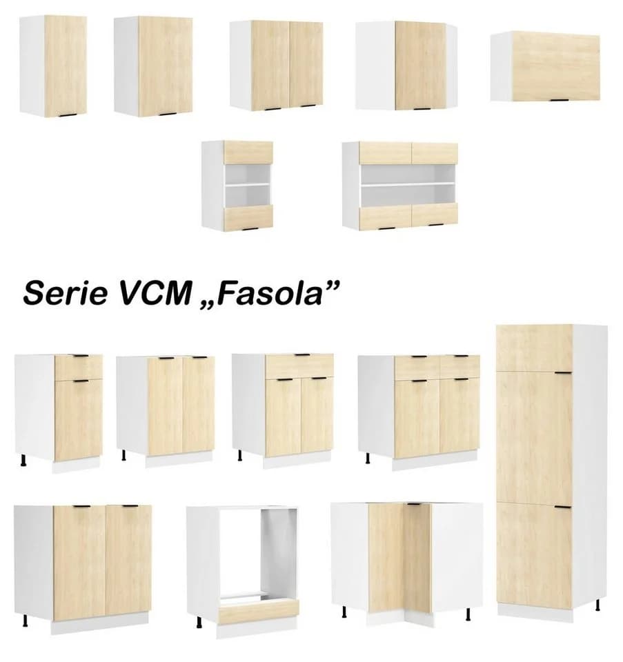 VCM Eckschrank Küchenschrank Fasola Braun/Weiß - Bild 2