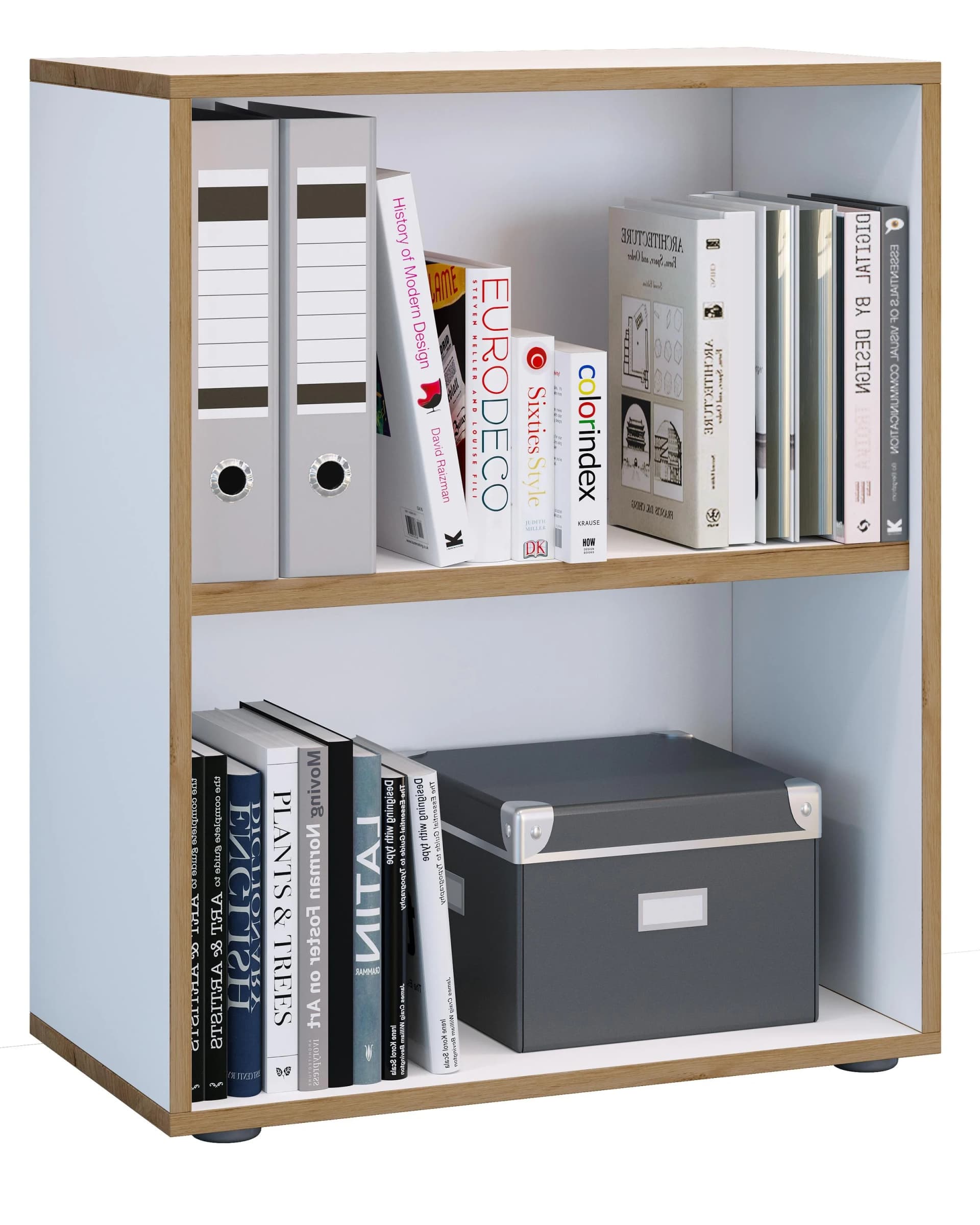 VCM Holzregal Salia 2fach Weiß - Büroregal mit variablem Fachboden - Bild 3