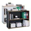 VCM Holzregal Salia 2-fach Anthrazit Büroregal mit variablem Fachboden Bild 1