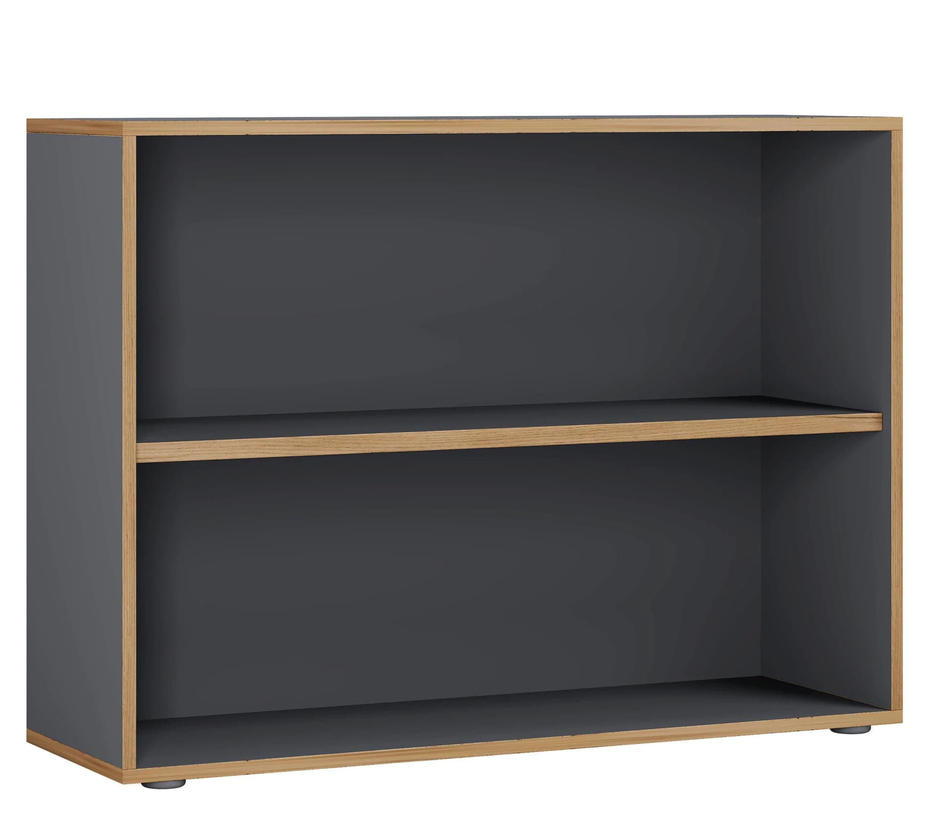 VCM Holzregal Salia 2-fach Anthrazit Büroregal mit variablem Fachboden - Bild 2