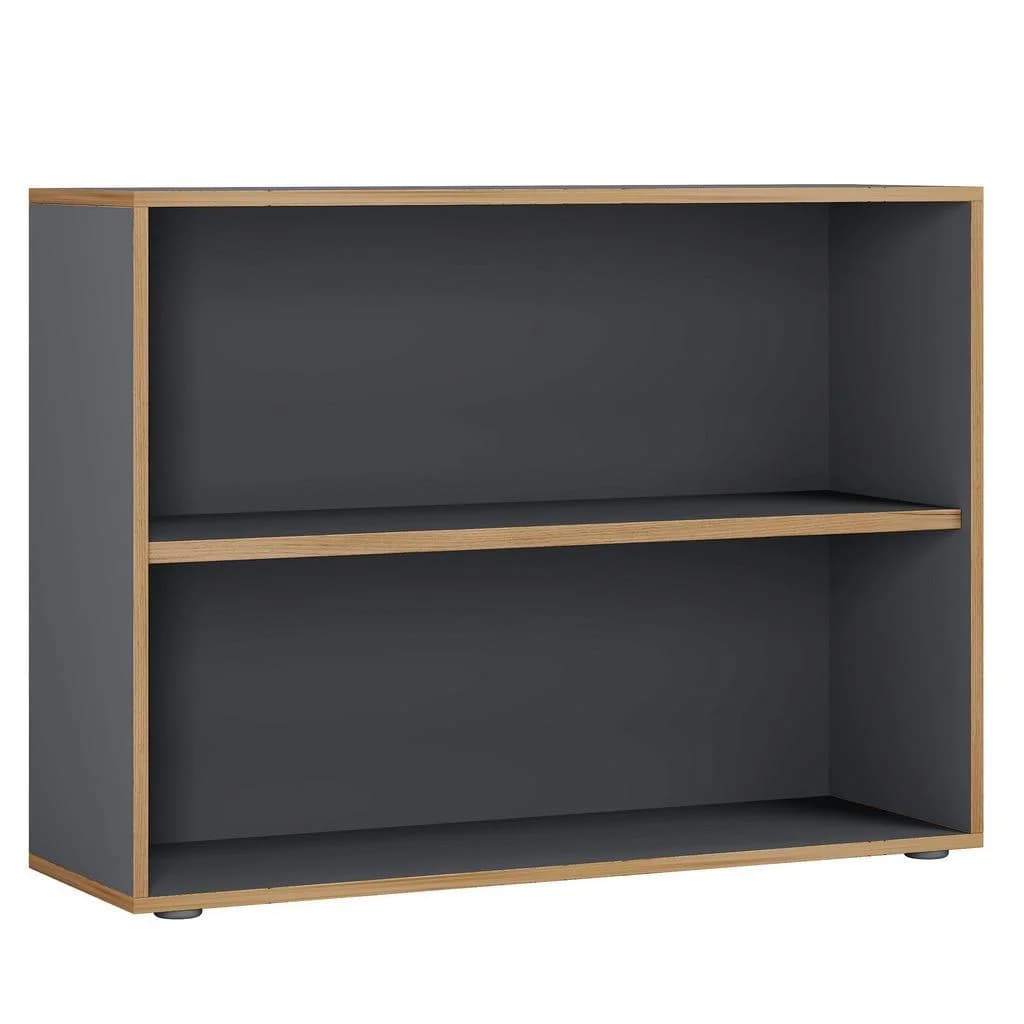 VCM Holzregal Salia 2-fach Anthrazit Büroregal mit variablem Fachboden - Bild 3