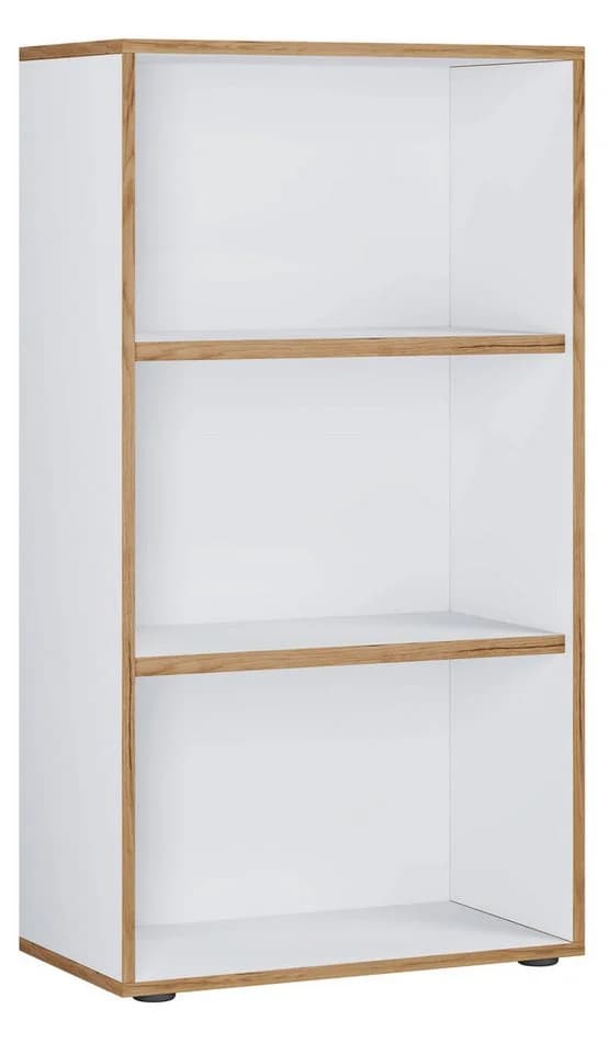 VCM Holzregal Salia 3fach Weiß - Platzsparendes Büroregal mit variablen Böden - Bild 2