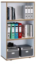 VCM Holzregal Salia 3fach Weiß - Platzsparendes Büroregal mit variablen Böden Bild 3