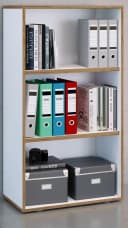 VCM Holzregal Salia 3fach Weiß - Platzsparendes Büroregal mit variablen Böden Bild 4