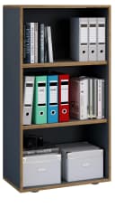 VCM Holzregal Salia 3-fach Anthrazit Büroregal mit variablen Böden Bild 2