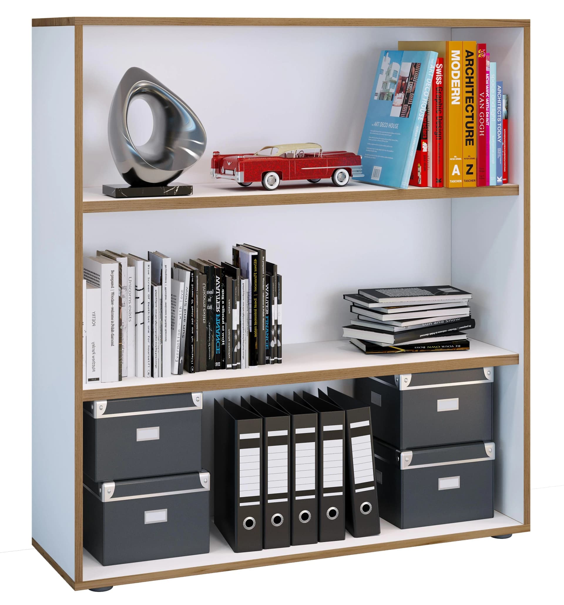 VCM Bücherregal Salia Weiß 3-fach Holzregal Büro - Bild 3