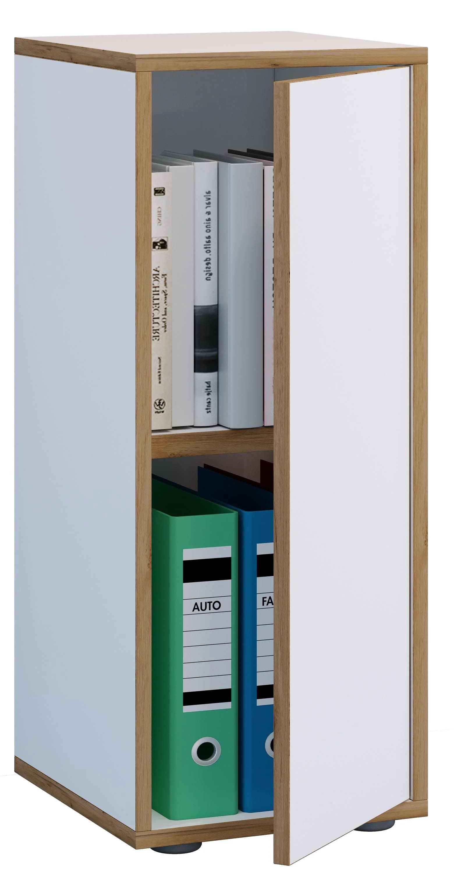 VCM Aktenschrank Salia Weiß Holz 2-fach mit Drehtür - Bild 3