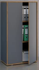 VCM Aktenschrank Salia 3-fach Anthrazit Holz mit Drehtüren Bild 4