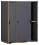 VCM Aktenschrank Salia 2-fach Anthrazit Schiebetüren Holz Bild 2