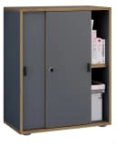 VCM Aktenschrank Salia 2-fach Anthrazit Schiebetüren Holz Bild 3