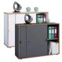 VCM Aktenschrank Salia 2-fach Weiß Schiebetüren Bild 1