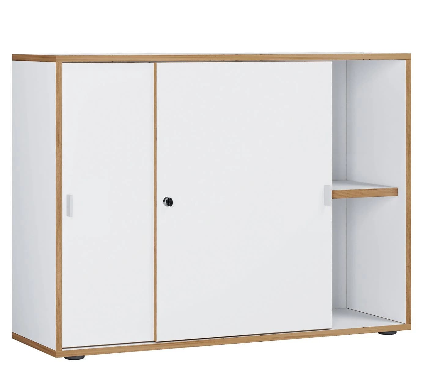 VCM Aktenschrank Salia 2-fach Weiß Schiebetüren - Bild 2