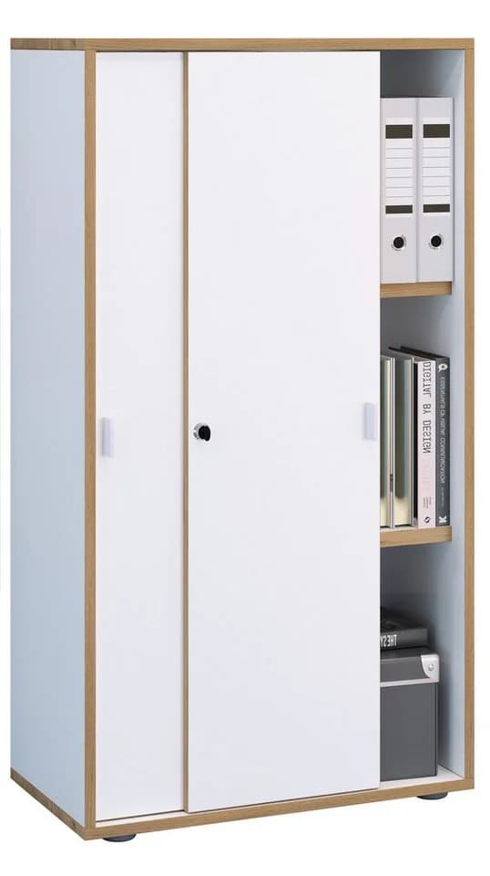 VCM Aktenschrank Salia 3fach Weiß Schiebetüren - Bild 3