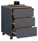 VCM Rollcontainer Salia 3 Schubladen Anthrazit Holz Bild 3