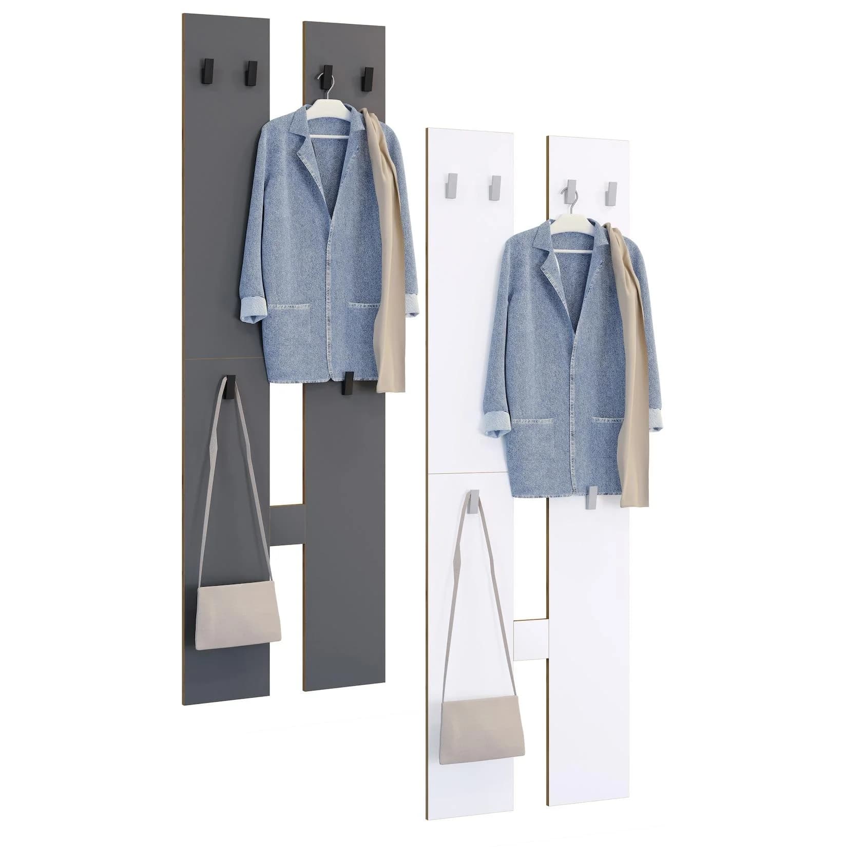 VCM Garderobenschrank Salia M Weiß Wandmontage 6 Haken