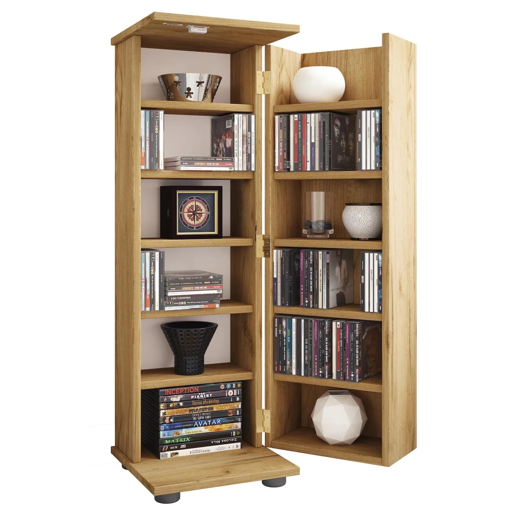 VCM Media-Regal Engalo L CD DVD Schrank Honig-Eiche
