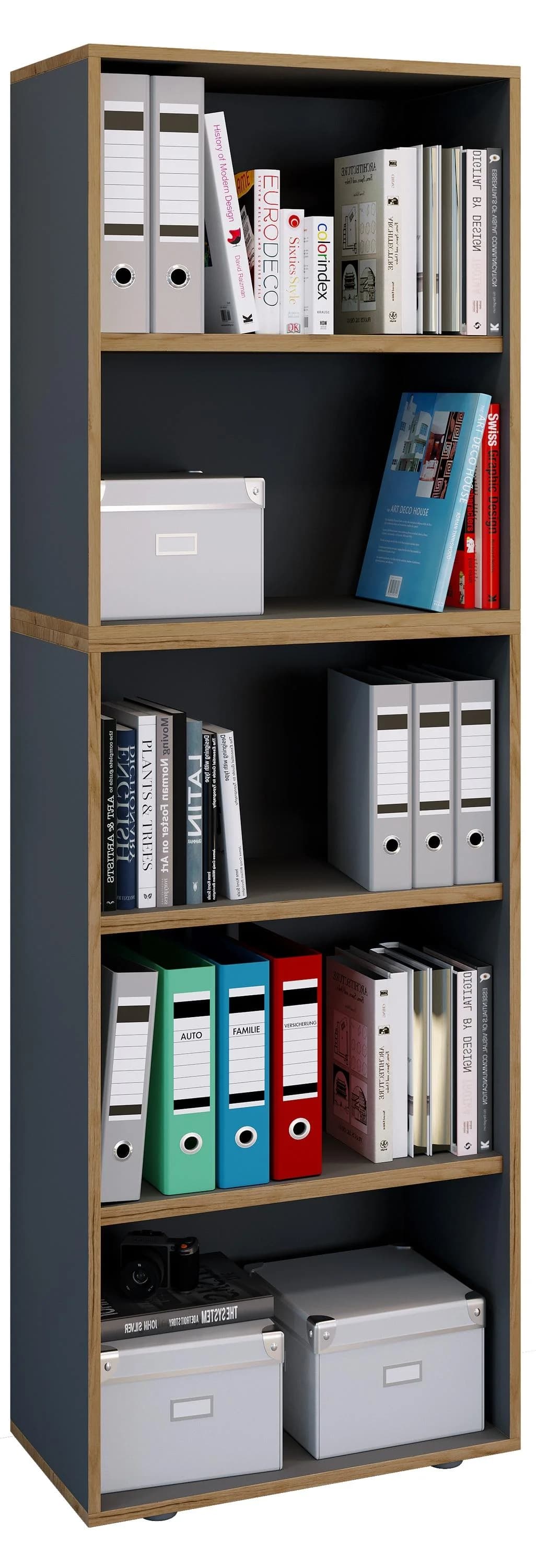 VCM Bücherregal Salia 5fach Anthrazit Höhenverstellbar - Bild 3