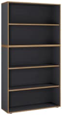 VCM Holzregal Salia 5fach Anthrazit Büroregal mit höhenverstellbaren Böden Bild 2