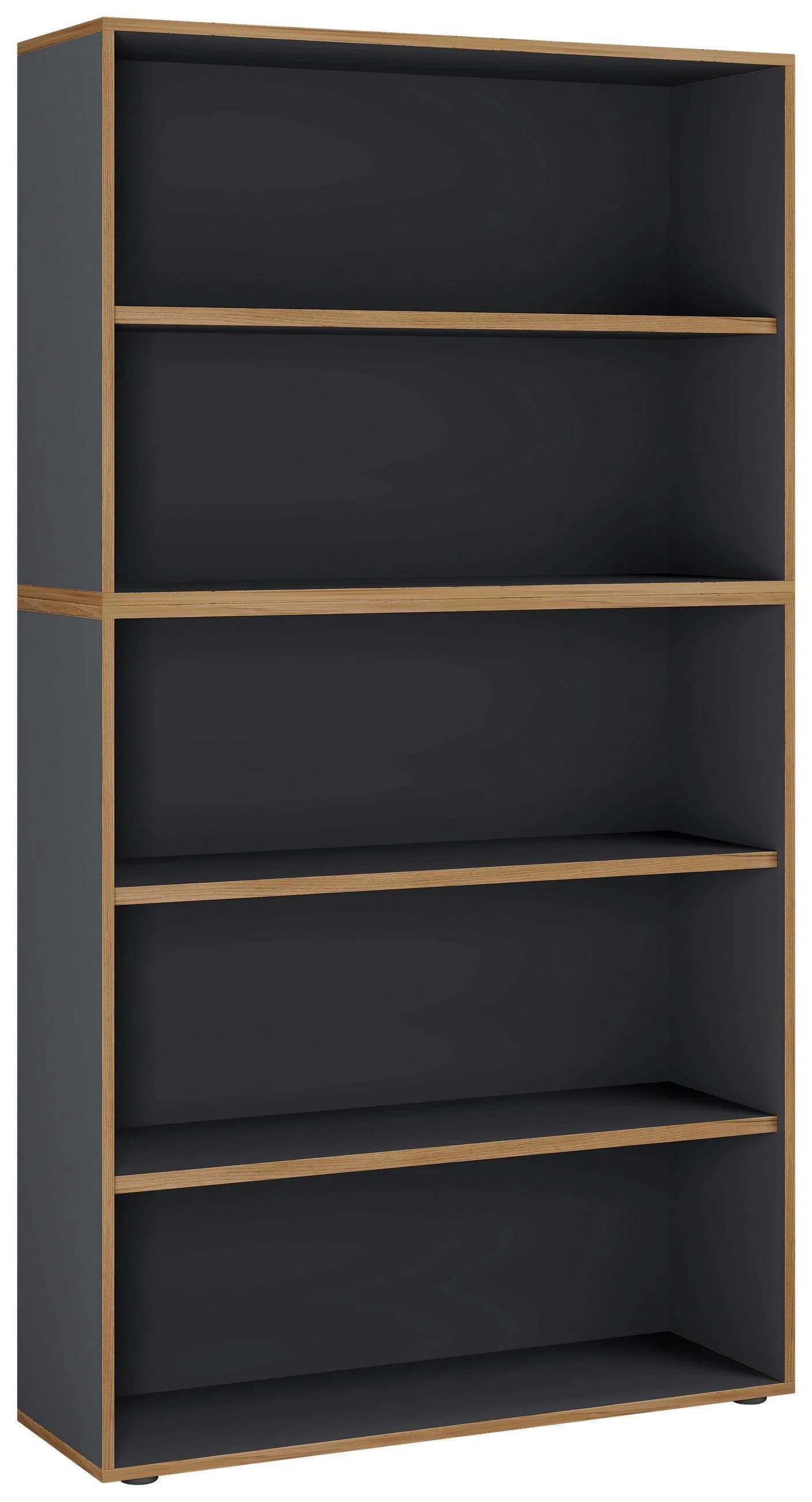 VCM Holzregal Salia 5fach Anthrazit Büroregal mit höhenverstellbaren Böden - Bild 2