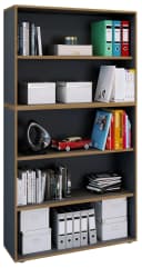 VCM Holzregal Salia 5fach Anthrazit Büroregal mit höhenverstellbaren Böden Bild 3