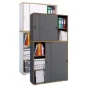 VCM Büroschrank mit 5 Fächern und Schiebetüren Bild 1