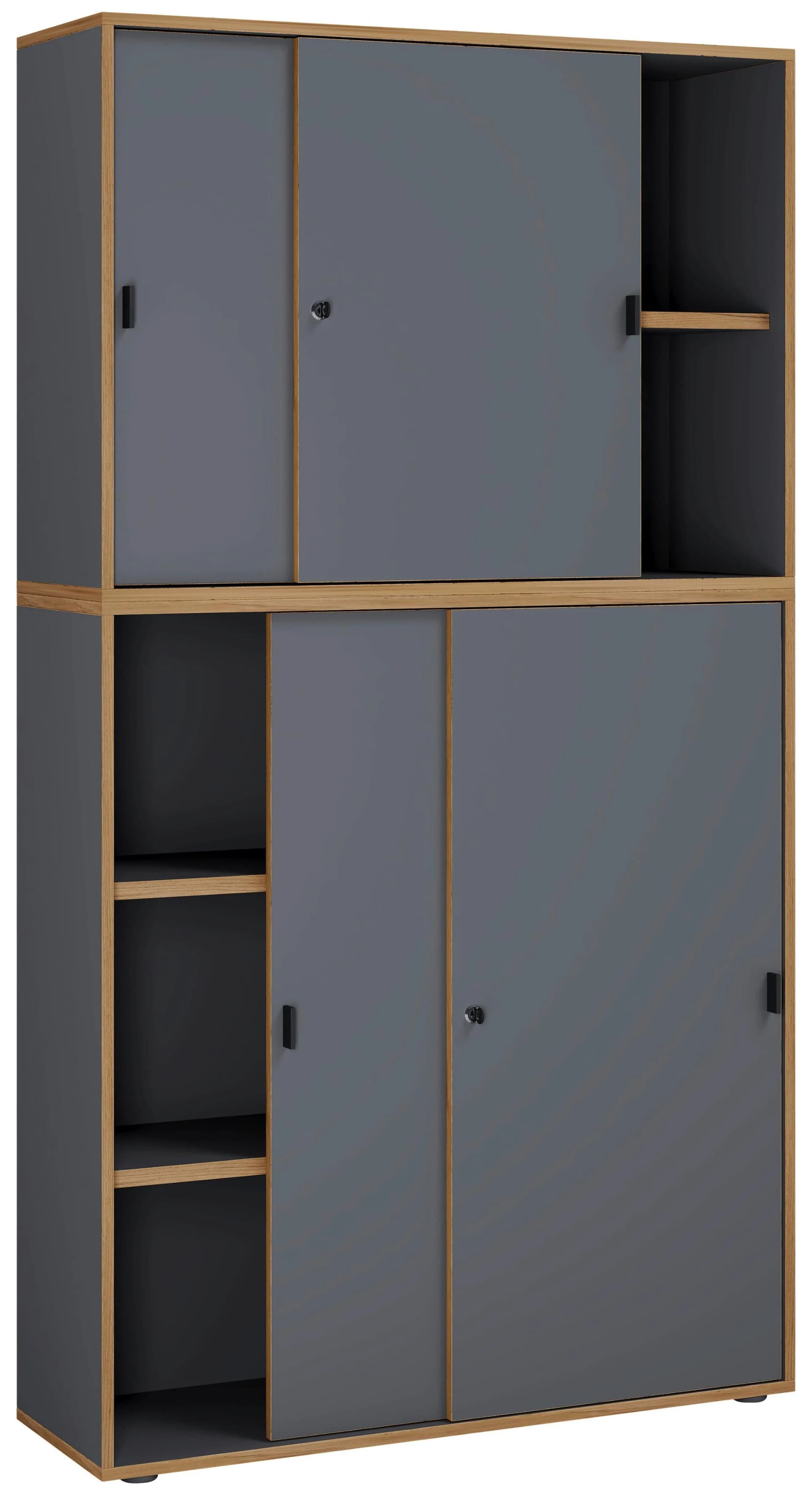 VCM Büroschrank mit 5 Fächern und Schiebetüren - Bild 2