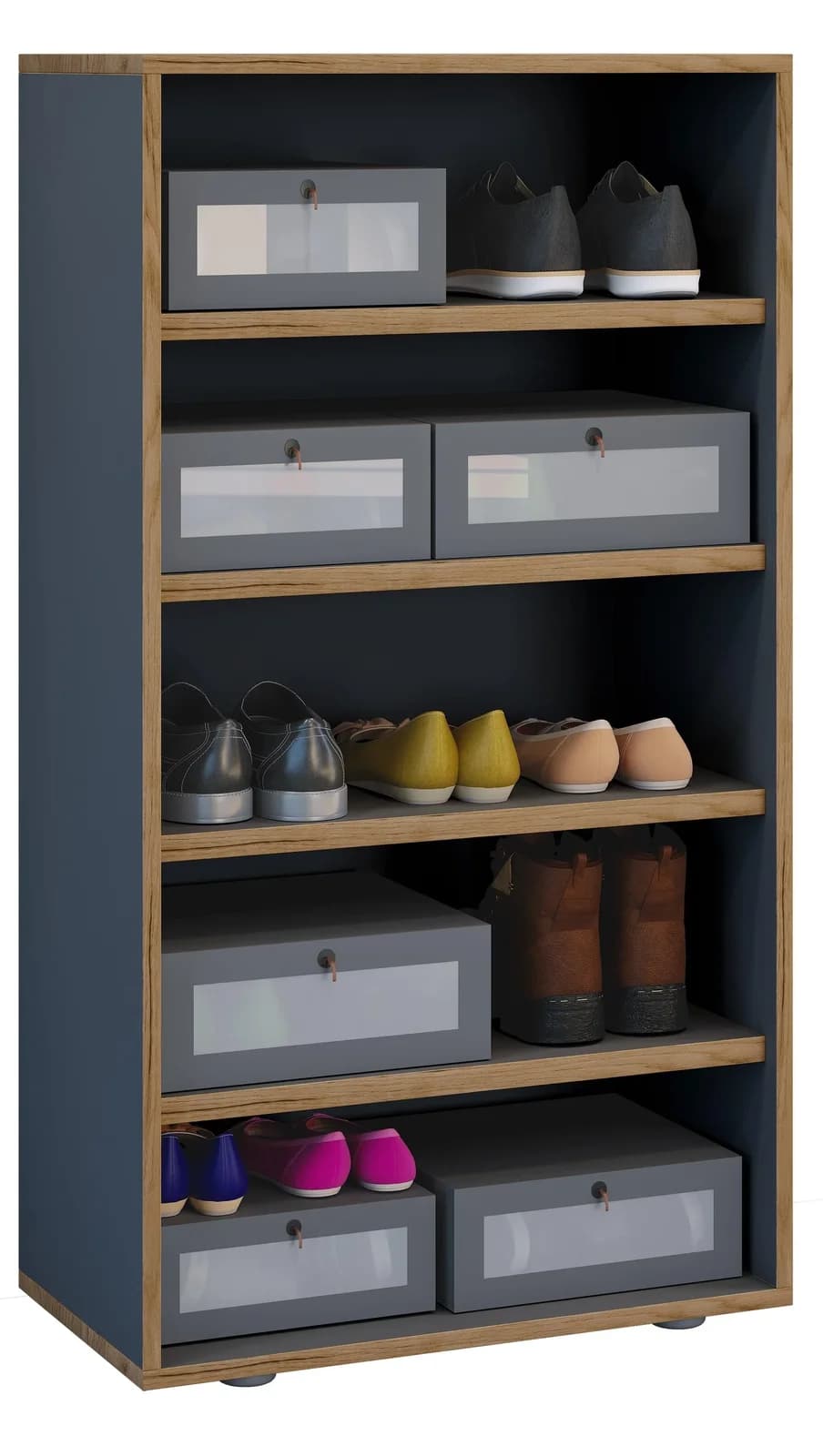 VCM Schuhregal Salia Grau 5 Fächer Holz - Bild 2