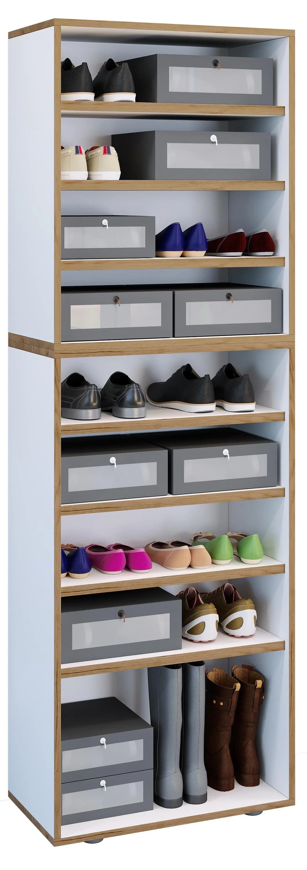 VCM Schuhregal Salia Weiß 9 Fächer Holz - Bild 2